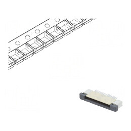 Conector FFC/FPC orizontal 18 pini ZIF SMT 500mA cositorit | Electronic-mag.ro | Componente Electronice