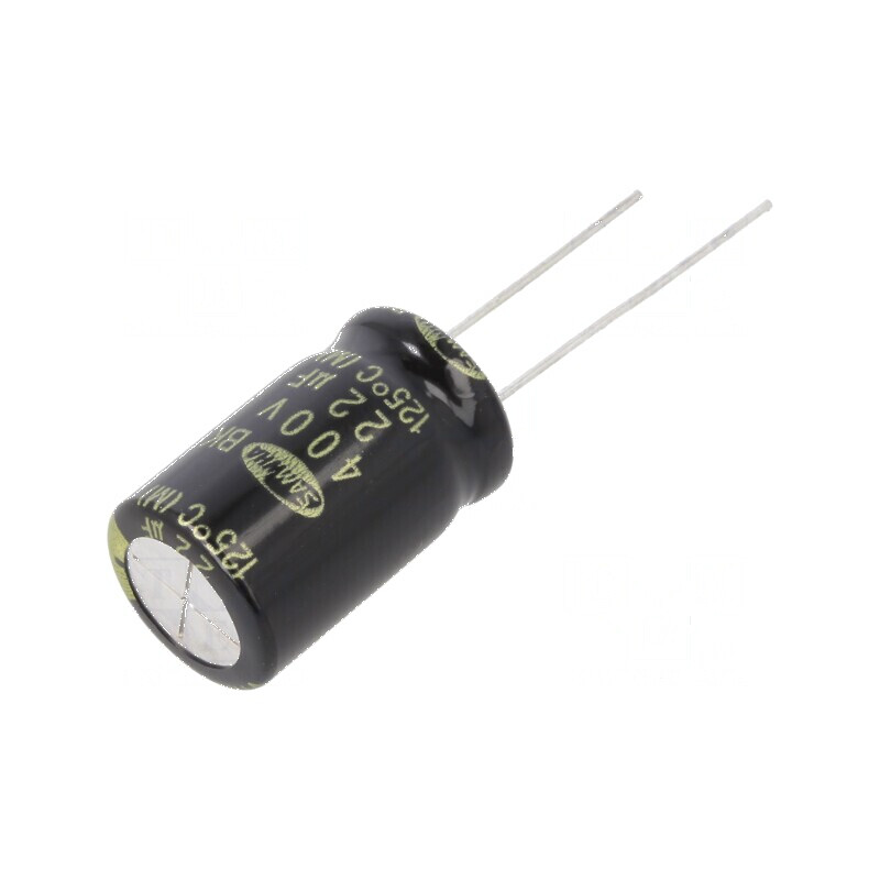 Condensator electrolitic THT 22uF 400VDC Ø12,5x20mm ±20% - Componentă electronică pentru circuite electrice | Electronic-mag.ro | Componente Electronice Condensator electrolitic THT 22uF 400VDC Ø12,5x20mm ±20% - Componentă electronică pentru circuite electrice | Electronic-mag.ro | Componente Electronice
