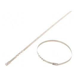 Colier de strângere din oțel natural, L: 260mm, W: 4,6mm, 445N | Electronic-mag.ro | Componente Electronice