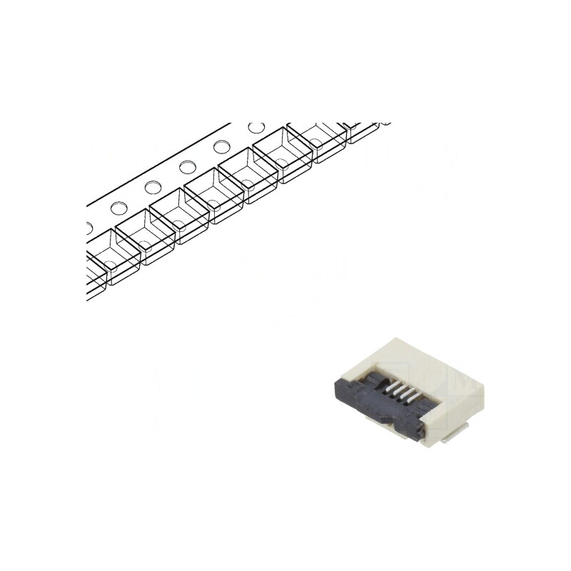 Conector FFC/FPC orizontal 4 pini ZIF SMT 500mA cositorit | Electronic-mag.ro | Componente Electronice
