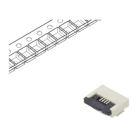 Conector FFC/FPC orizontal 4 pini ZIF SMT 500mA cositorit | Electronic-mag.ro | Componente Electronice