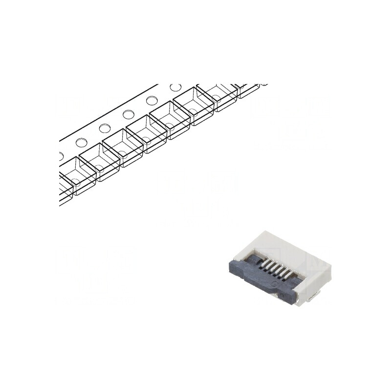 Conector FFC/FPC orizontal ZIF 6 pini SMT 500mA cositorit | Electronic-mag.ro | Componente Electronice