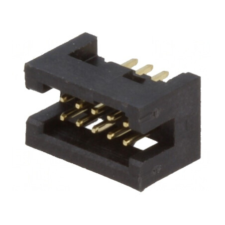 Conector IDC soclu tată 10 pini drept THT gold flash 1,27mm | Electronic-mag.ro | Componente Electronice