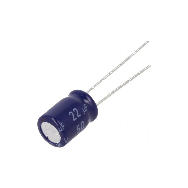Condensator electrolitic bipolar THT 22uF 50VDC Ø8x11,5mm - Componentă electronică pentru circuite | Electronic-mag.ro | Componente Electronice Condensator electrolitic bipolar THT 22uF 50VDC Ø8x11,5mm - Componentă electronică pentru circuite | Electronic-mag.ro | Componente Electronice