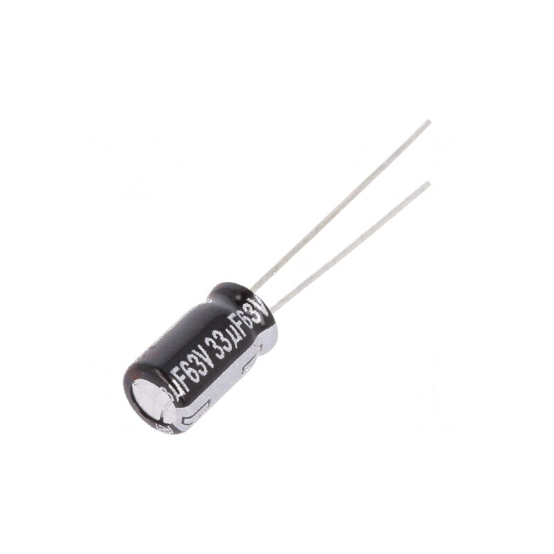 Condensator electrolitic THT 33uF 63VDC Ø6,3x11,2mm ±20% - componentă electronică | Electronic-mag.ro | Componente Electronice Condensator electrolitic THT 33uF 63VDC Ø6,3x11,2mm ±20% - componentă electronică | Electronic-mag.ro | Componente Electronice