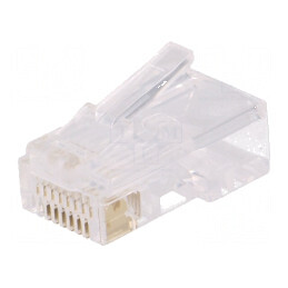 Conector RJ45 cu 8 contacte, mufa din bronz-fosfor aurit, standard UL94V-2 | Electronic-mag.ro | Componente Electronice