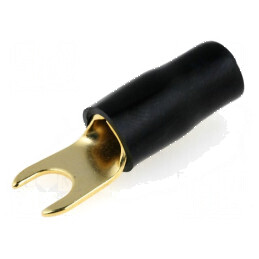 Terminal aurit tip furcă M4 10mm2 izolată neagră | Electronic-mag.ro | Componente Electronice
