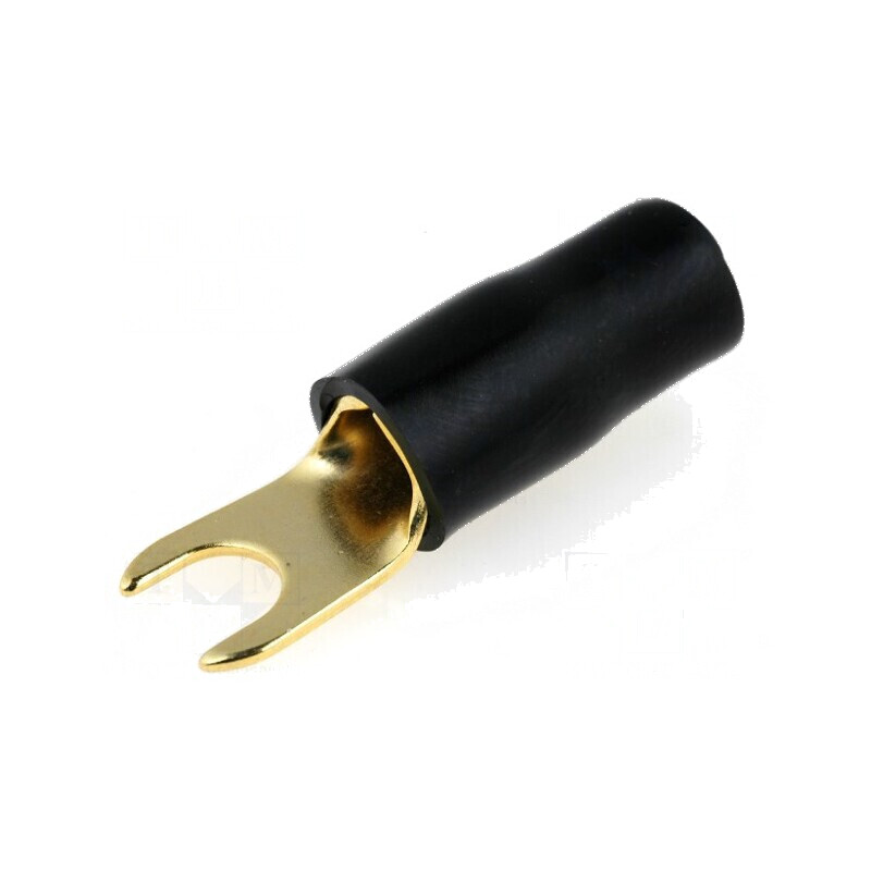 Terminal aurit tip furcă M4 10mm2 izolată neagră | Electronic-mag.ro | Componente Electronice