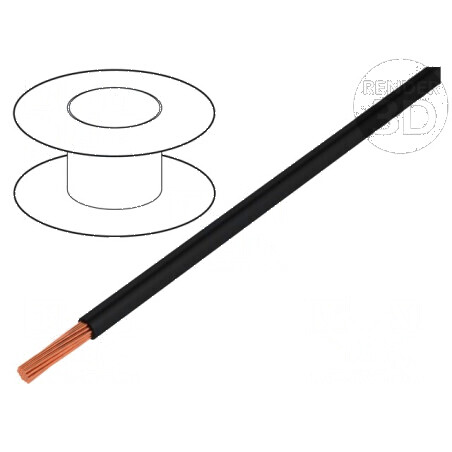 Cablu TLY litat 0,22mm² PVC negru 150V/300V 50m Clasa 5 | Electronic-mag.ro | Componente Electronice