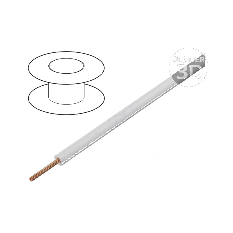 Cablu TLY litat 0,22mm² PVC alb 150V/300V 50m Clasa 5 | Electronic-mag.ro | Componente Electronice