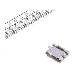 Conector USB B micro soclu SMT PIN 5 orizontale pentru PCB | Electronic-mag.ro | Componente Electronice
