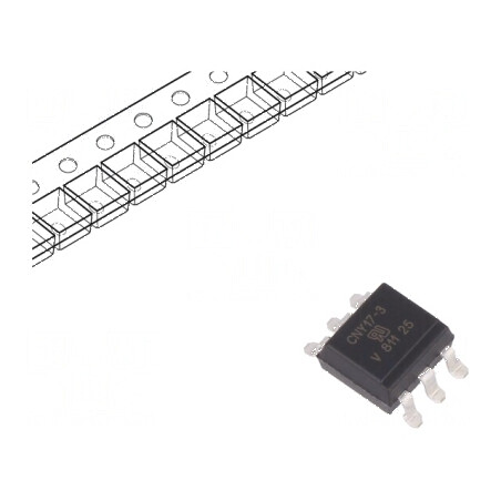 Optocuplor SMD CNY17 cu 1 Canal, 5kV Izolatie, 70V Uce, pentru Tranzistori | Electronic-mag.ro | Componente Electronice