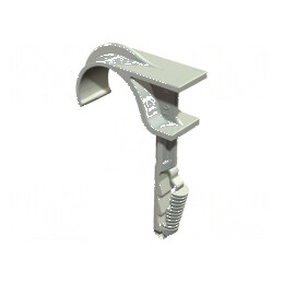 Element de susținere Øbuclă 22-30mm gri deschis cu 1 priză | Electronic-mag.ro | Componente Electronice