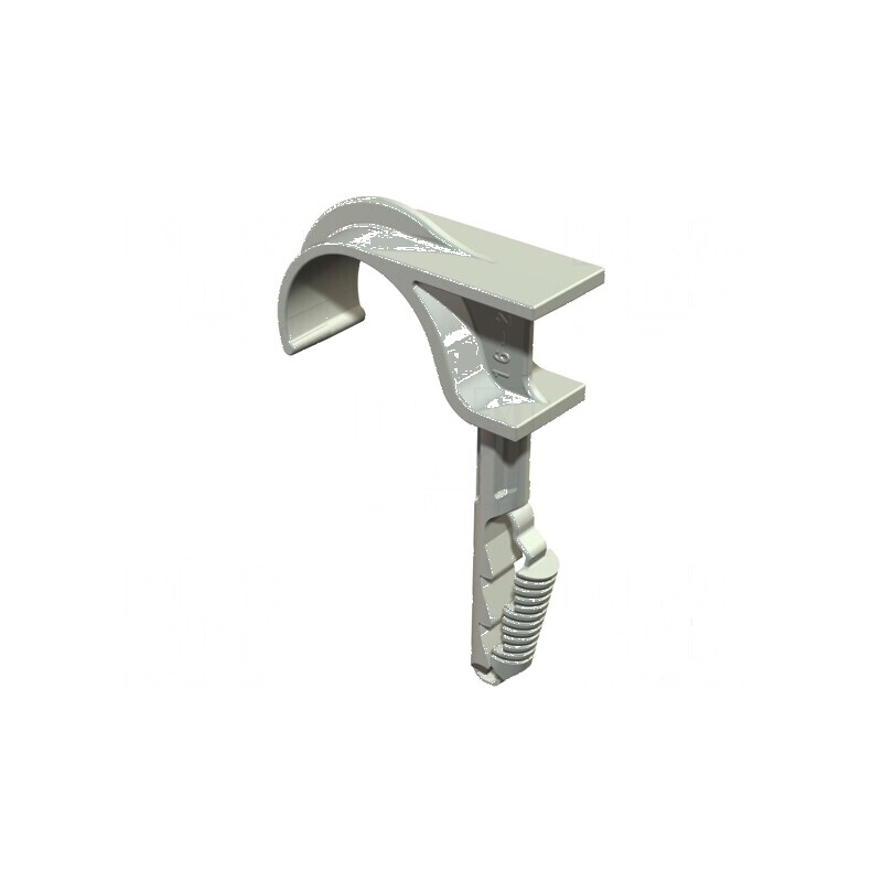 Element de susținere Øbuclă 22-30mm gri deschis cu 1 priză | Electronic-mag.ro | Componente Electronice