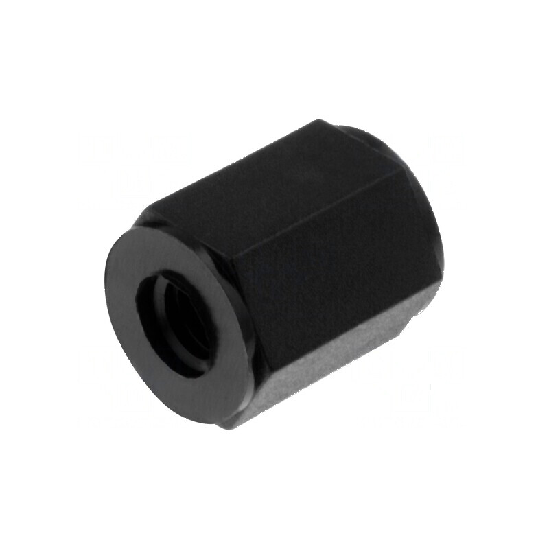 Piuliță distanțieră filetată hexagonală din poliamidă M3 neagră - 10 bucăți | Electronic-mag.ro | Componente Electronice