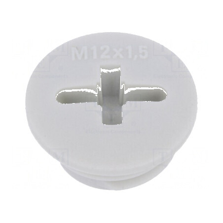 Capac de protecție M12 1,5 IP54 poliamidă gri deschis 6mm pentru conexiuni electrice | Electronic-mag.ro | Componente Electronice