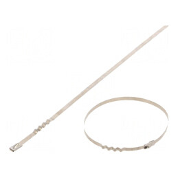 Colier de strângere din oțel inoxidabil AISI 304, dimensiuni L: 260mm, W: 4,6mm | Electronic-mag.ro | Componente Electronice