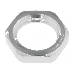 Piuliță M12 din alamă nichelată, grosime 3mm, cheie 15mm, filet metric | Electronic-mag.ro | Componente Electronice