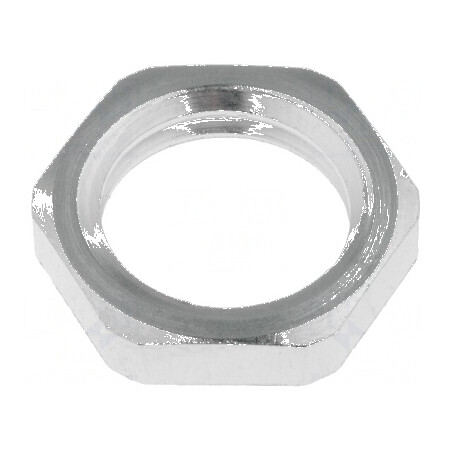 Piuliță M12 din alamă nichelată, grosime 3mm, cheie 15mm, filet metric | Electronic-mag.ro | Componente Electronice