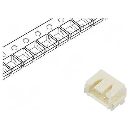 Conector cablu-placă soclu tată XH 2,5mm 3 pini SMT 250V 3A | Electronic-mag.ro | Componente Electronice