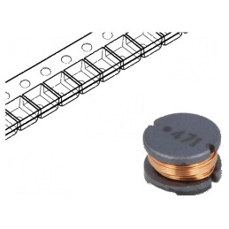 Inductor SMD 470uH 340mA ±10% Q12 Ø8mm H5mm 1,96Ω | Electronic-mag.ro | Componente Electronice
