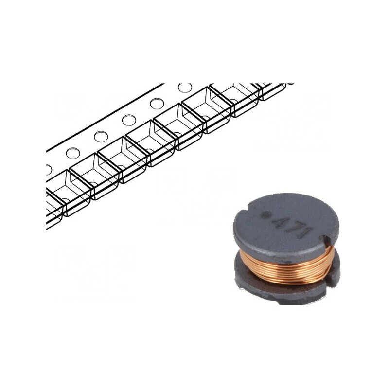 Inductor SMD 470uH 340mA ±10% Q12 Ø8mm H5mm 1,96Ω | Electronic-mag.ro | Componente Electronice