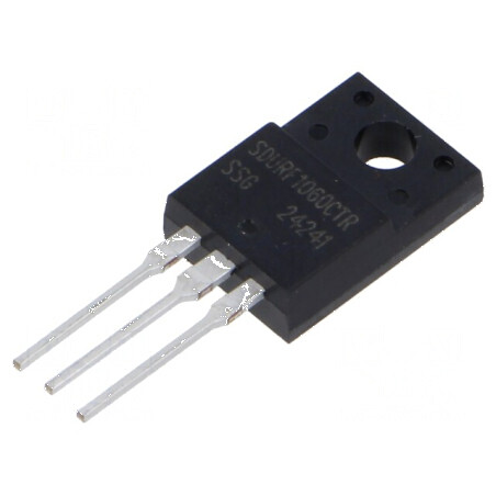 Diodă redresoare THT 600V 5A x2 TO220FPAB Ufmax 1,55V - componentă electronică | Electronic-mag.ro | Componente Electronice
