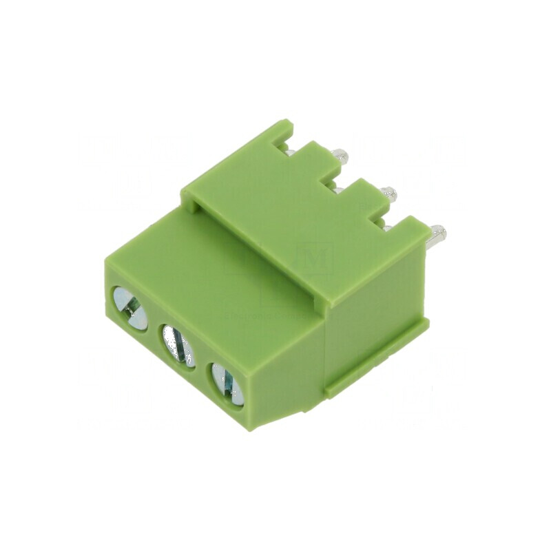 Regletă de conexiuni pentru PCB în unghi de 90° cu 3 piste de 5mm, culoare verde | Electronic-mag.ro | Componente Electronice Regletă de conexiuni pentru PCB în unghi de 90° cu 3 piste de 5mm, culoare verde | Electronic-mag.ro | Componente Electronice