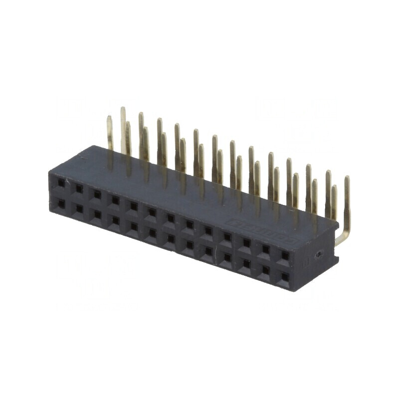 Conector şiruri pini soclu mamă 26 pini 90° 2,54mm | Electronic-mag.ro | Componente Electronice Conector şiruri pini soclu mamă 26 pini 90° 2,54mm | Electronic-mag.ro | Componente Electronice