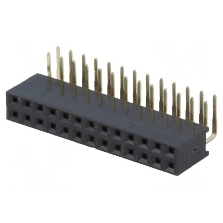 Conector şiruri pini soclu mamă 26 pini 90° 2,54mm | Electronic-mag.ro | Componente Electronice
