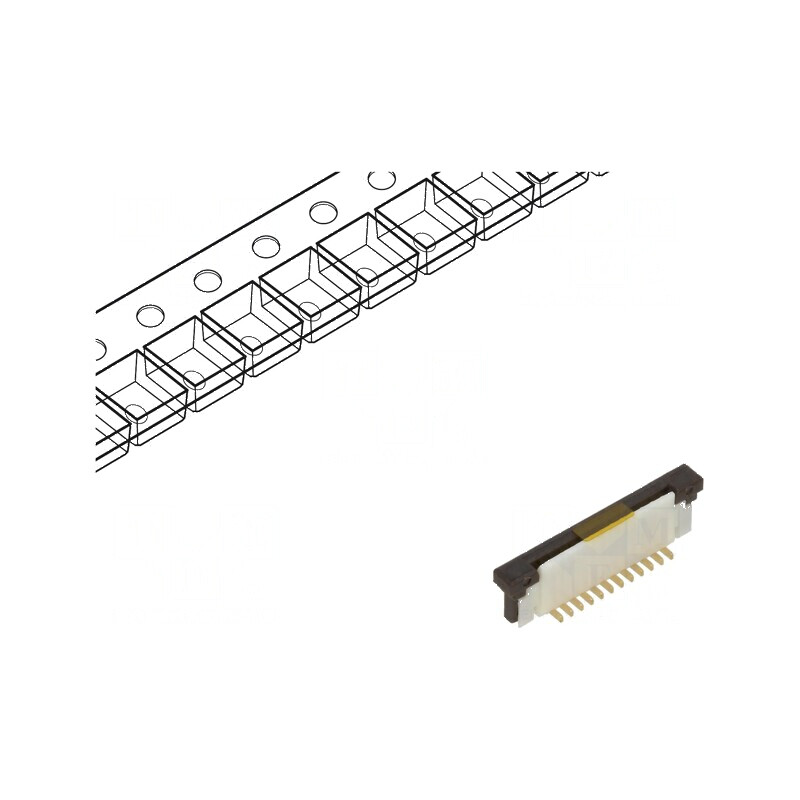 Conector FFC/FPC vertical PIN 12 ZIF SMT 125V 1A gold flash | Electronic-mag.ro | Componente Electronice Conector FFC/FPC vertical PIN 12 ZIF SMT 125V 1A gold flash | Electronic-mag.ro | Componente Electronice