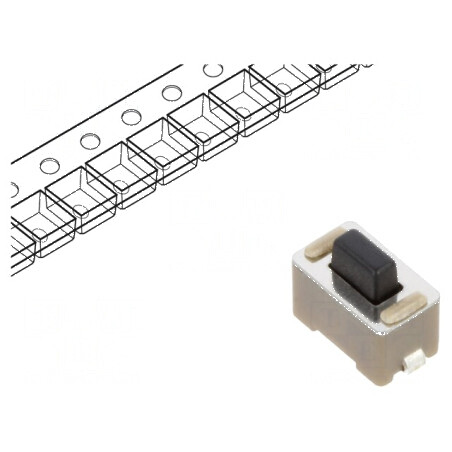 Microîntrerupător TACT SPST-NO 0,05A/24VDC SMT - Pozitie 2 Fara | Electronic-mag.ro | Componente Electronice