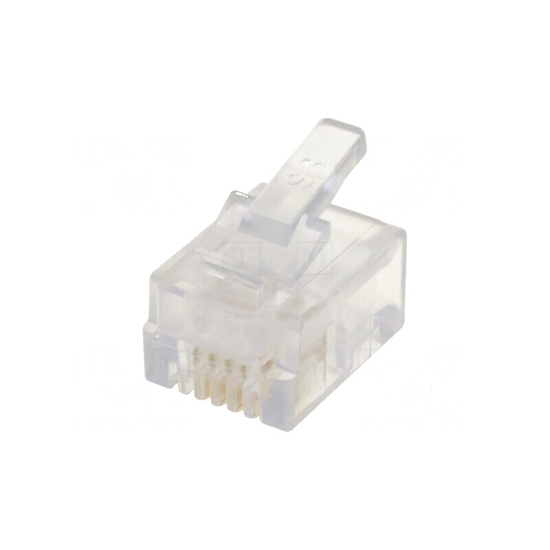 Conector RJ11 6p4c cu mufă PIN 4, cablu IDC, crimpat | Electronic-mag.ro | Componente Electronice
