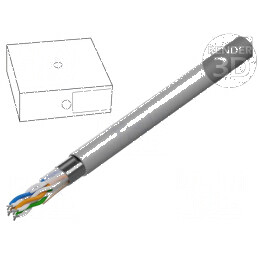 Cablu F/UTP 5e 4x2x24AWG litat CCA PVC gri 100m Ø5,7mm | Electronic-mag.ro | Componente Electronice