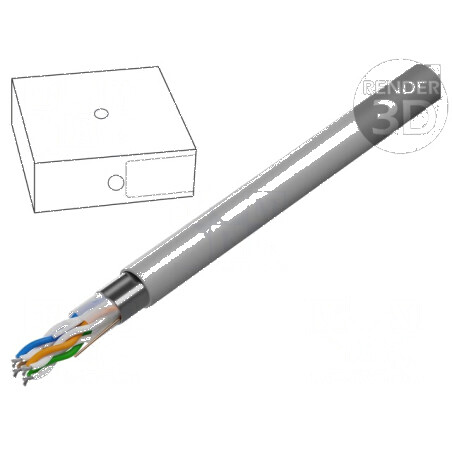 Cablu F/UTP 5e 4x2x24AWG litat CCA PVC gri 100m Ø5,7mm | Electronic-mag.ro | Componente Electronice