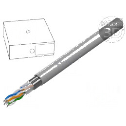 Cablu F/UTP 4x2x24AWG 5e CCA PVC gri 100m Ø5,7mm - Sârmă de rețea pentru internet | Electronic-mag.ro | Componente Electronice