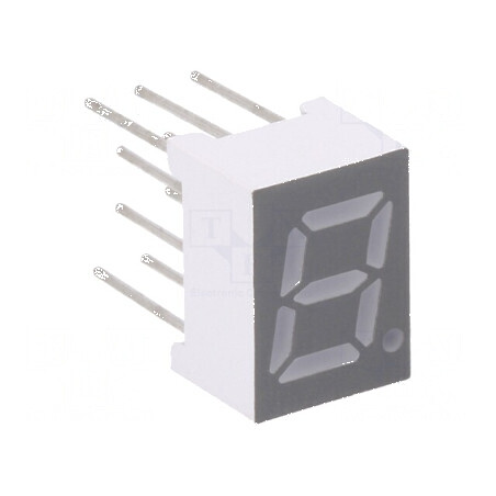 Afişaj LED 7 segmente 7mm 0,28 Nr.car: 1 roşie 30-60mcd | Electronic-mag.ro | Componente Electronice
