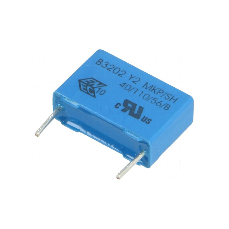Condensator polipropilenă Y2 22nF 18x12x6mm THT ±20% 15mm - componentă electronică de calitate | Electronic-mag.ro | Componente Electronice