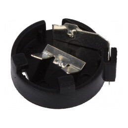 Soclu CR1220, DL1220 pentru baterie orizontală THT H: 5,5mm, negru | Electronic-mag.ro | Componente Electronice