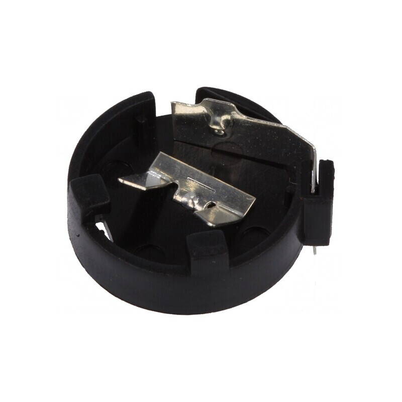 Soclu CR1220, DL1220 pentru baterie orizontală THT H: 5,5mm, negru | Electronic-mag.ro | Componente Electronice