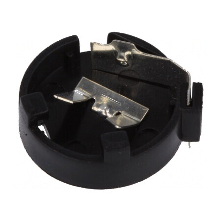 Soclu CR1220, DL1220 pentru baterie orizontală THT H: 5,5mm, negru | Electronic-mag.ro | Componente Electronice