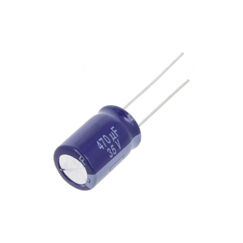 Condensator electrolitic THT 470uF 35VDC Ø10x16mm Raster 5mm - Componentă electronică | Electronic-mag.ro | Componente Electronice