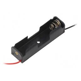 Suport AA R6 Nr. baterii cu cabluri negre - 1 bucata | Electronic-mag.ro | Componente Electronice
