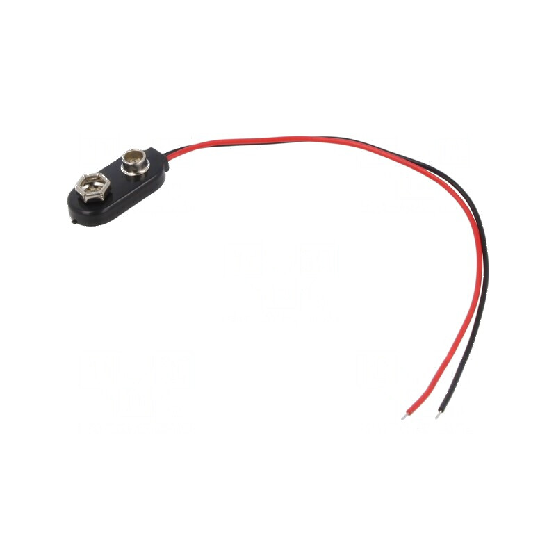 Conector 6F22 cu cabluri de 150mm pentru baterii 6F22, 6LR61 | Electronic-mag.ro | Componente Electronice Conector 6F22 cu cabluri de 150mm pentru baterii 6F22, 6LR61 | Electronic-mag.ro | Componente Electronice