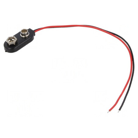 Conector 6F22 cu cabluri de 150mm pentru baterii 6F22, 6LR61 | Electronic-mag.ro | Componente Electronice