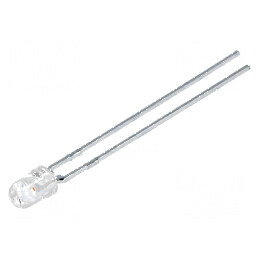 LED 3mm roșie 35,2-55mcd 45° convex pentru iluminat - Nr. term: 2 | Electronic-mag.ro | Componente Electronice