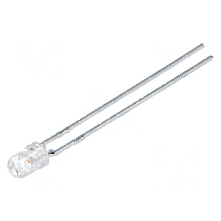 LED 3mm roșie 35,2-55mcd 45° convex pentru iluminat - Nr. term: 2 | Electronic-mag.ro | Componente Electronice