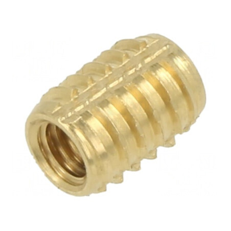 Adaos filetat din alamă M4 BN 37915 - Lungime 8,4mm pentru plastic | Electronic-mag.ro | Componente Electronice