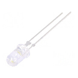 LED 5mm alb rece 15° convex, 2 termeni, 18-20lm | Electronic-mag.ro | Componente Electronice