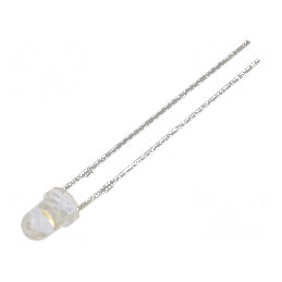 LED 3mm Alb Cald 3500mcd 30° Convex - Iluminare Eficientă Nr.Term: 2 | Electronic-mag.ro | Componente Electronice